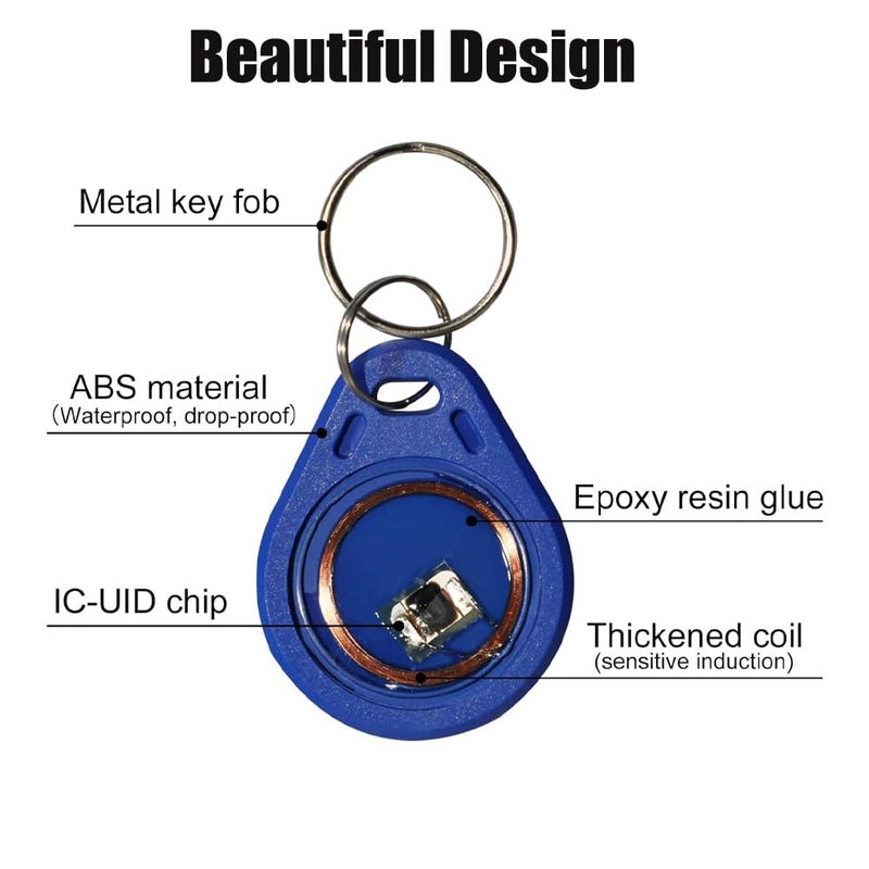 Godely 10pcs 13.56MHz UID Rewritable IC Clone Smart Key Fobs,Blank Tag Writable Readable,Access Control RFID Tag Token,Access Control Key Card Used to Copy/Clone Card - Image 5